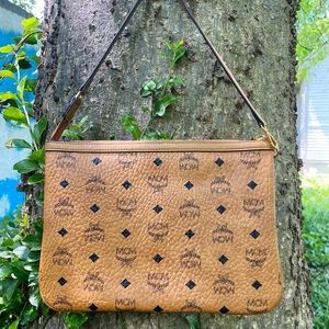 MCM Cognac Visetos Shoulder Bag